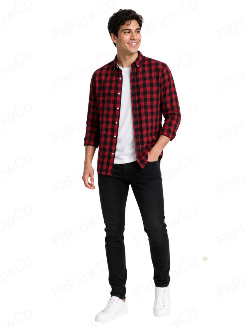 Express Soft Wash Red Black Buffalo Plaid Cotton Button Down Shirt Men S